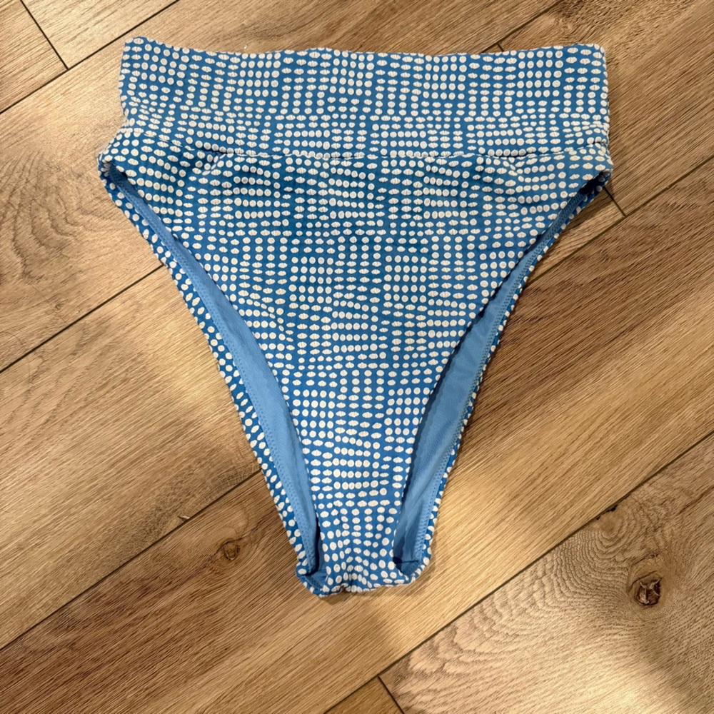 Aerie Blue and White Polka Dot Bikini Bottom
